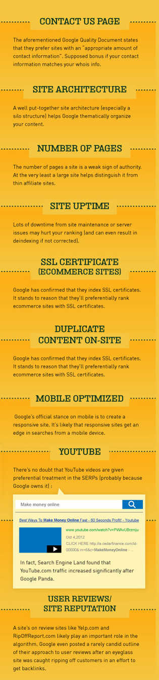 google ranking site level factors 2 of 2